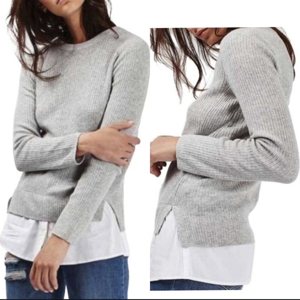 Topshop Layered Ribbed Sweater